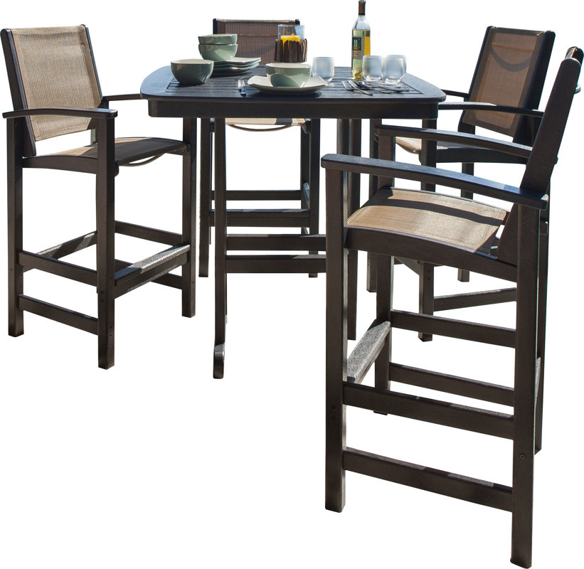 POLYWOOD 5 Piece Bar Height Dining Set Reviews Wayfair