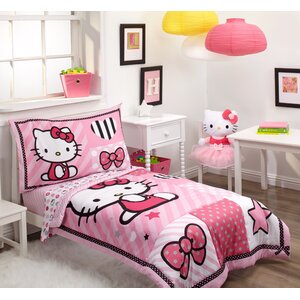 Hello Kitty Sweetheart 4 Piece Toddler Bedding Set