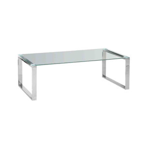 Stainless Steel and Glass Coffee Table..