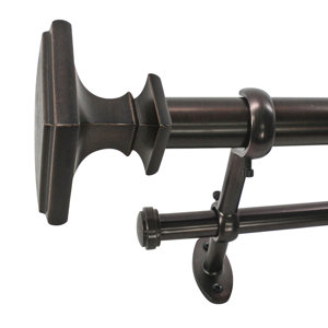Tinley Square Telescoping Double Curtain Rod and Hardware Set