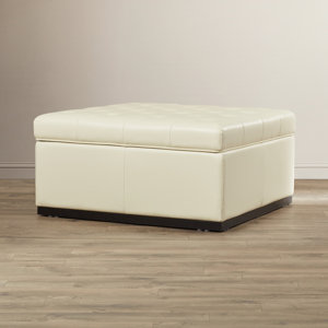 5West Noah Tufted Cocktail Leather Ottoman