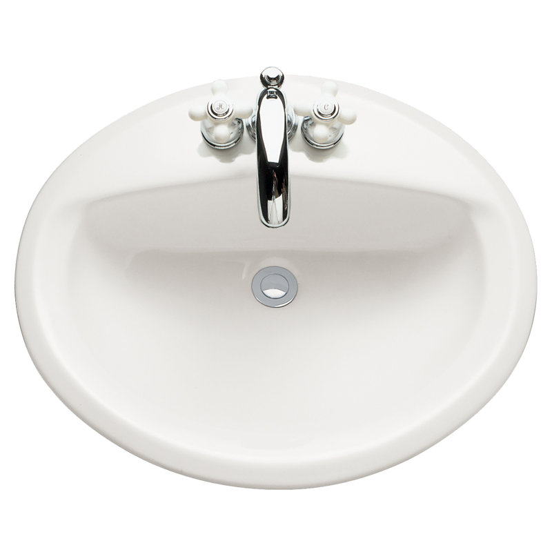 American Standard Aqualyn Ceramic Oval Drop In Bathroom Sink With Aqualyn Ceramic Oval Drop In Bathroom Sink With Overflow