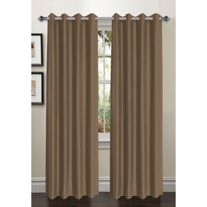 Bliss Solid Room darkening Thermal Grommet Curtain Panels (Set of 2)