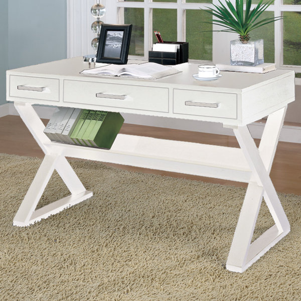 Wildon Home Bicknell 3 Drawer Writing Desk Reviews Wayfair