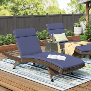 Outdoor Lounge Chairs You Ll Love Wayfair Ziyamet Reclining Chaise Lounge With Cushion Set Of 2