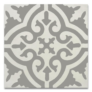 Gray Concrete Tile Wayfair Argana 8 X Handmade Cement Tile In Gray And White