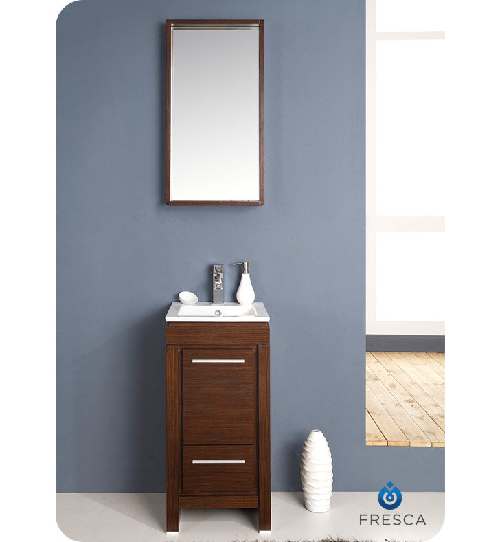 Fresca Allier 16 Single Small Modern Bathroom Vanity Set With Allier 16 Single Small Modern Bathroom Vanity Set With Mirror