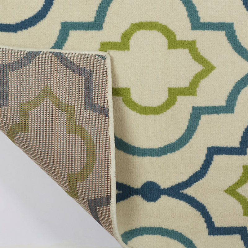Zipcode Design Lucia Ivory/Green/Navy Blue Indoor/Outdoor Area Rug