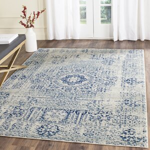 Huma Ivory/Blue Area Rug