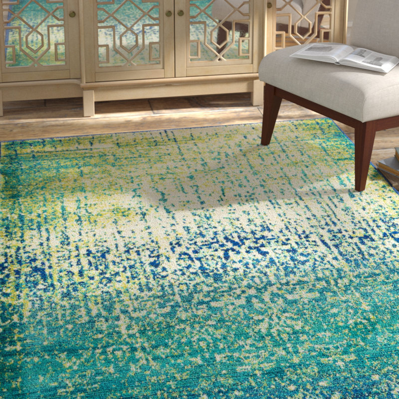 Bungalow Rose Cedro Blue/Green Area Rug & Reviews | Wayfair