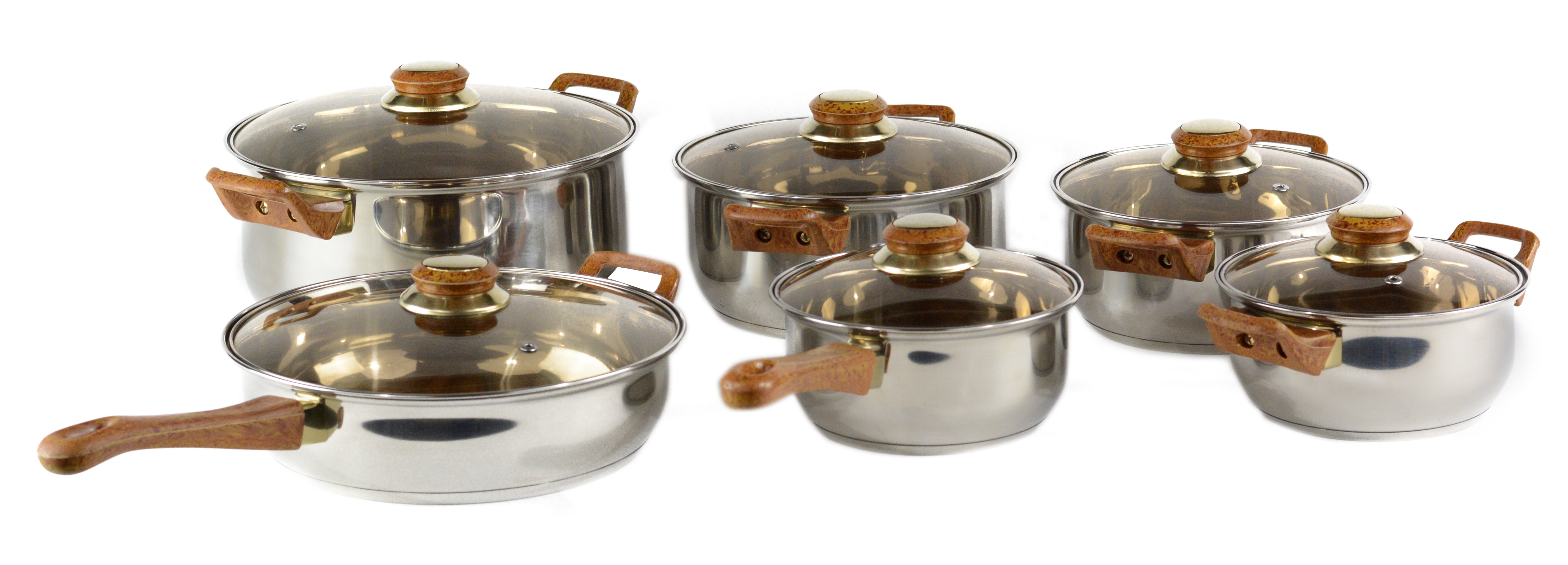 Gourmet Chef Gourmet Chef 12 Stainless Steel Piece Cookware Set