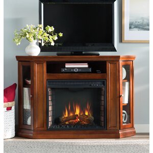 Dunminning Corner TV Stand with Fireplace