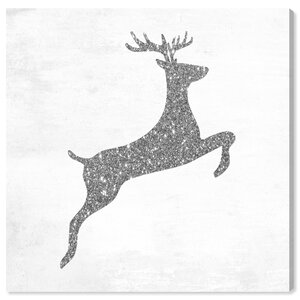 'Reindeer Silver' Graphic Art Print on Canvas