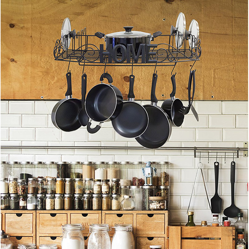 Winston Porter Decorative Wall Mounted Pot Rack Reviews Wayfair Decorative Wall Mounted Pot Rack