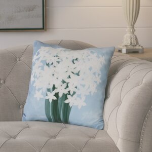 Amanda Paperwhites Floral Print Throw Pillow