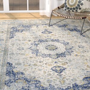 Elson Ivory & Blue Area Rug