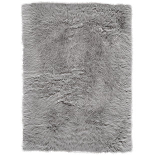 Faux Fur Rugs You Ll Love Wayfair Linden Faux Fur Gray Area Rug