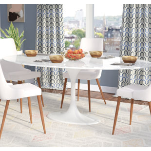 Genuine Marble Dining Table Wayfair Larkson White Oval Marble Dining Table