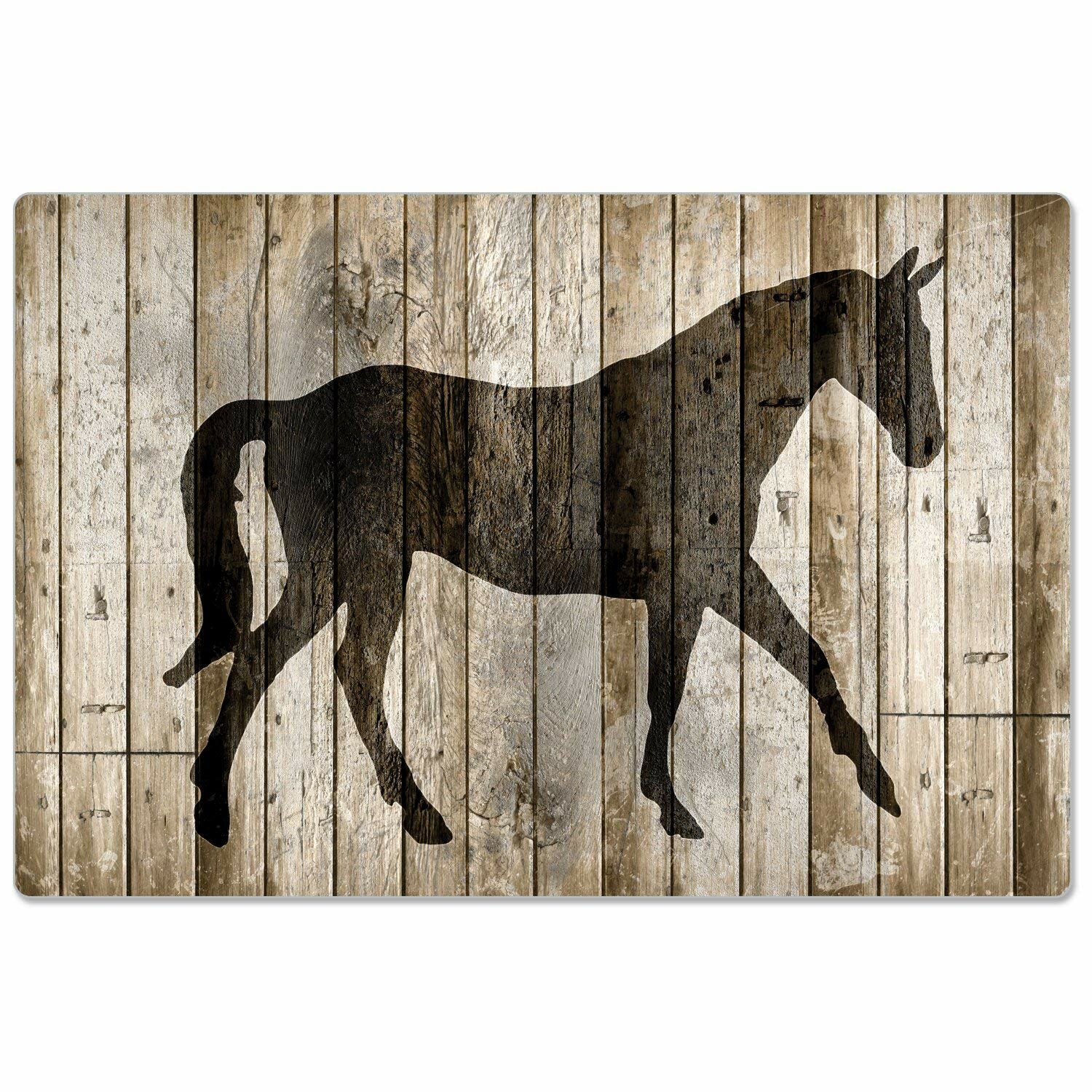 Union Rustic Meadows Anti Fatigue Comfort Barnwood Horse Kitchen Mat