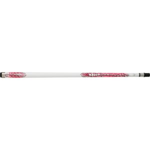 Pink and White with Small Silver Cue