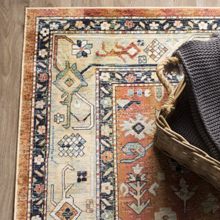 Darby Home Co Area Rugs Birch Lane Beecroft Machine Woven Orange Area Rug