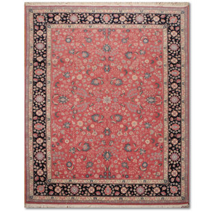 Navy And Pink Persian Rug Wayfair One Of A Kind Ernesha Traditional Persian Hand Knotted 7 9 X 10 Wool Pink Navy Beige Area Rug