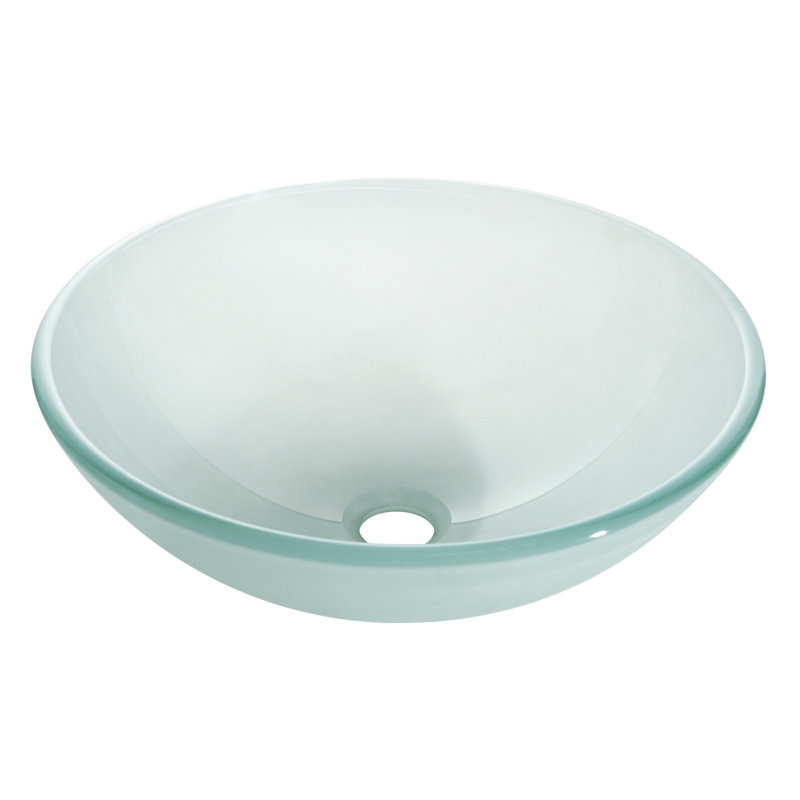 Avanity Tempered Glass Circular Vessel Bathroom Sink with Overflow