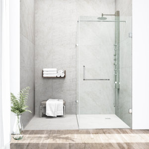 Pacifica 36 x 48-in. Frameless Shower Enclosure with .375-in. Clear Glass and Chrome Hardware