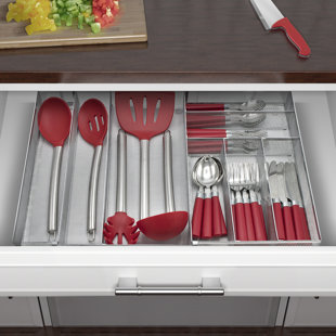 4 Separate Compartment With Anti Slip Mats Mesh Kitchen Cutlery