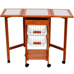 Kitchen Cart with Wood Top