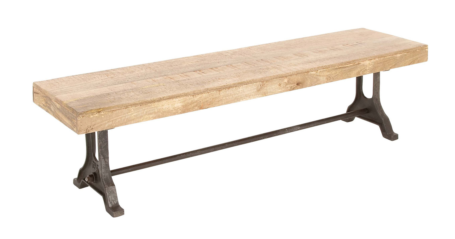 Cole Grey Metal And Wood Dining Bench Reviews Wayfair - Defaultname cole grey metal and wood dining bench reviews wayfair - defaultname