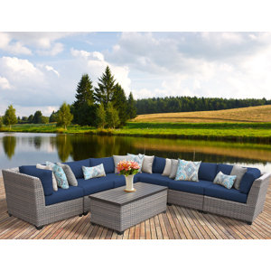 Florence 8 Piece Rattan Sectional Set with Cushions
