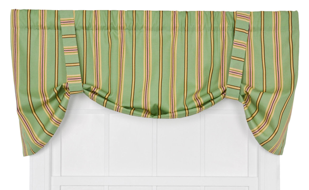 Red Barrel Studio Englewood Medium Scale Stripe Tie Up Curtain