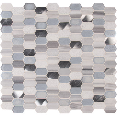 Msi Harlow Picket Gl Stone Mosaic Tile In Gray Wayfair Harlow Picket Gl Stone Mosaic Tile In Gray