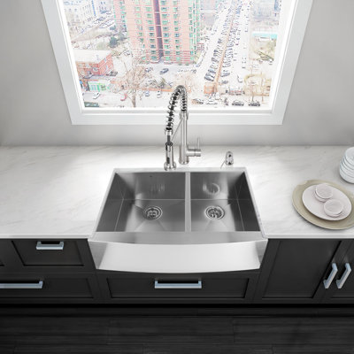 Bathroom Sinks Double Basin kraus stainless steel 32.88" x 20.75" double basin farmhouse Bathroom Sinks Double Basin kraus stainless steel 32.88" x 20.75" double basin farmhouse