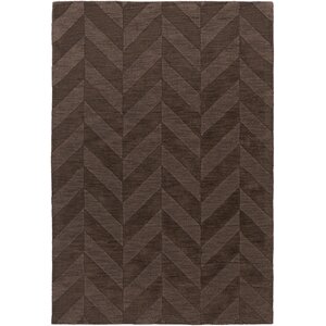 Castro Hand Woven Wool Brown Area Rug