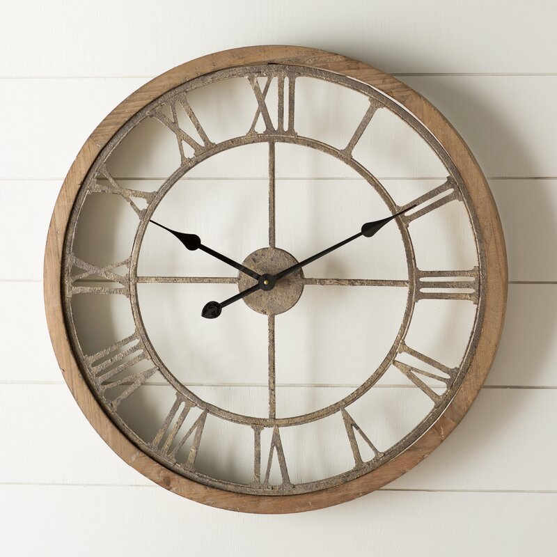 Laurel Foundry Modern Farmhouse Natural Wood Wall Clock ...