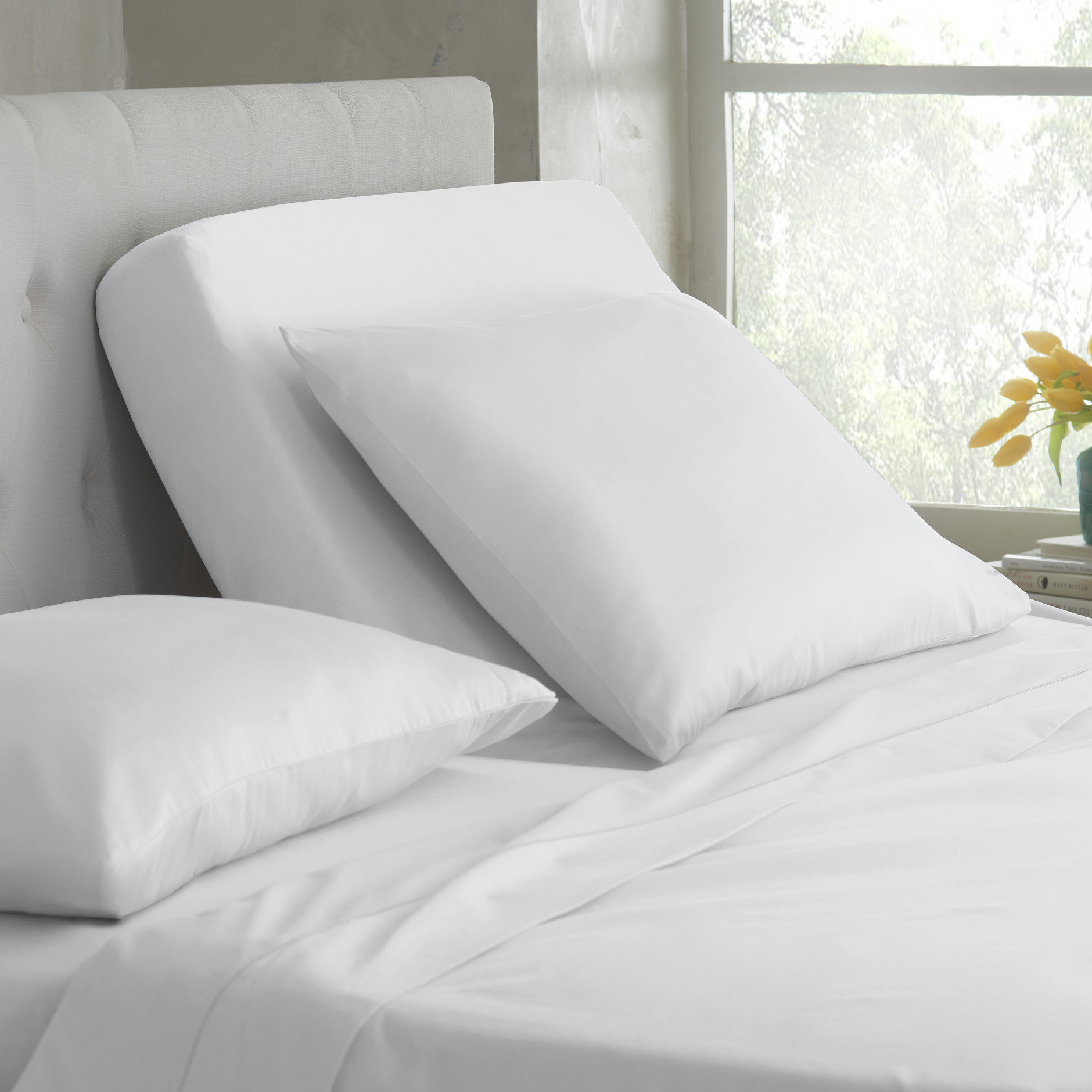 Martex Split King White 400 Thread Count Cotton Blend Sheet Set