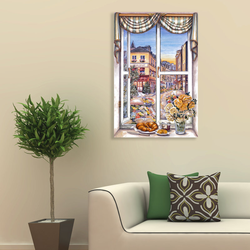 Stupell Industries Paris Flower Market Faux Window Scene ...