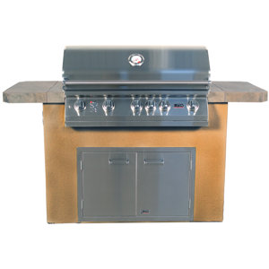 Prominent Q Brick Built-In Gas Grill with Side Shelves