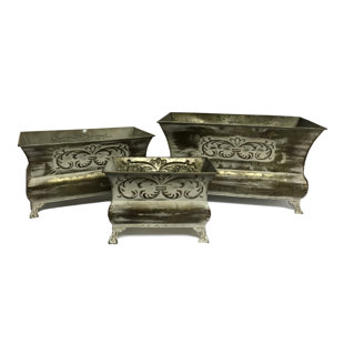 6 Foot Window Box Wayfair Milano Footed Window Box 3 Piece Metal Planter Set