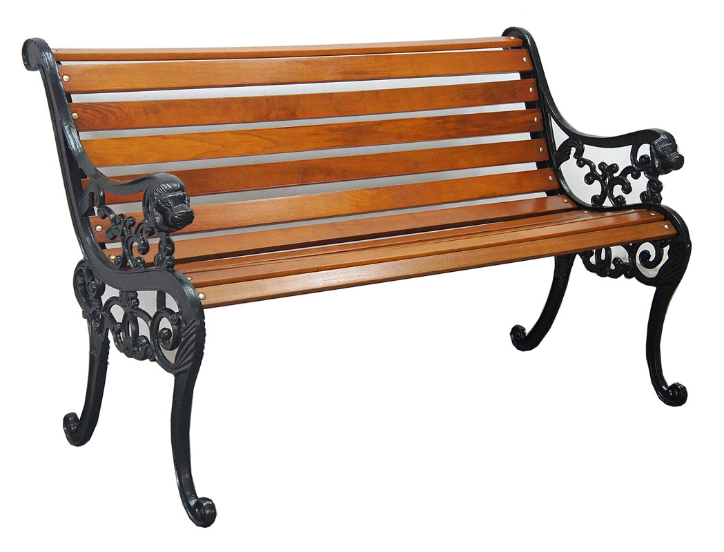 Fleur De Lis Living Burrough Lion Head Cast Iron Garden Bench & Reviews