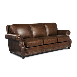 Distressed Leather Sofas You Ll Love Wayfair Minor Leather Sofa
