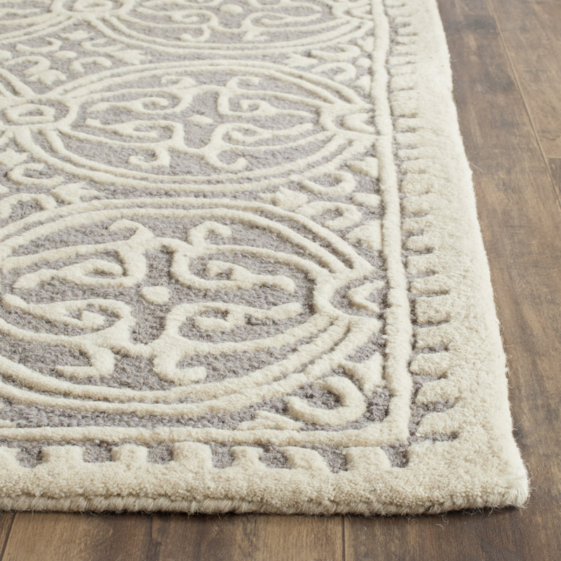 Cathay Silver & Ivory Wool HandTufted Area Rug & Reviews Joss & Main