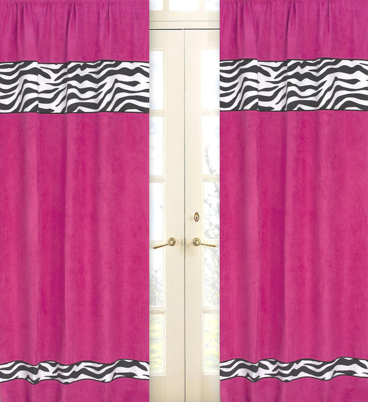 Sweet Jojo Designs Zebra Animal print SemiSheer Rod Pocket Curtain