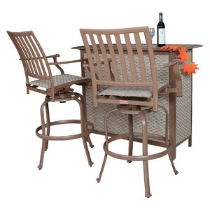 Island Breeze 3 Piece Slatted Bar Set