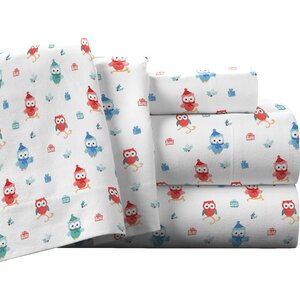 Owl 100% Cotton Flannel Sheet Set