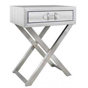 Faux Leather Bedside Table Wayfair Co Uk Faux Snake Leather Side Table