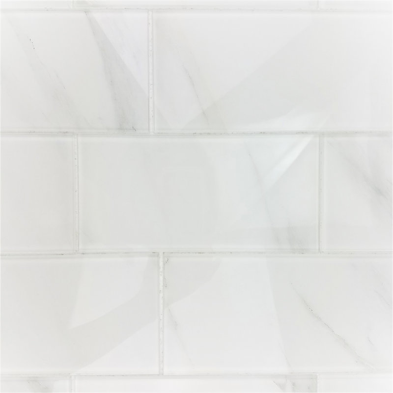 Abolos Nature Wall Backsplash Straight Edge 4 X 8 Gl Subway Nature Wall Backsplash Straight Edge 4 X 8 Gl Subway Tile In Calacatta White