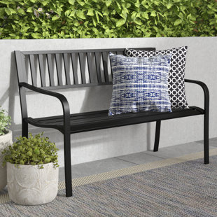Garden Outdoor Benches You Ll Love Wayfair Alvah Slatted Stainless Steel Garden Bench